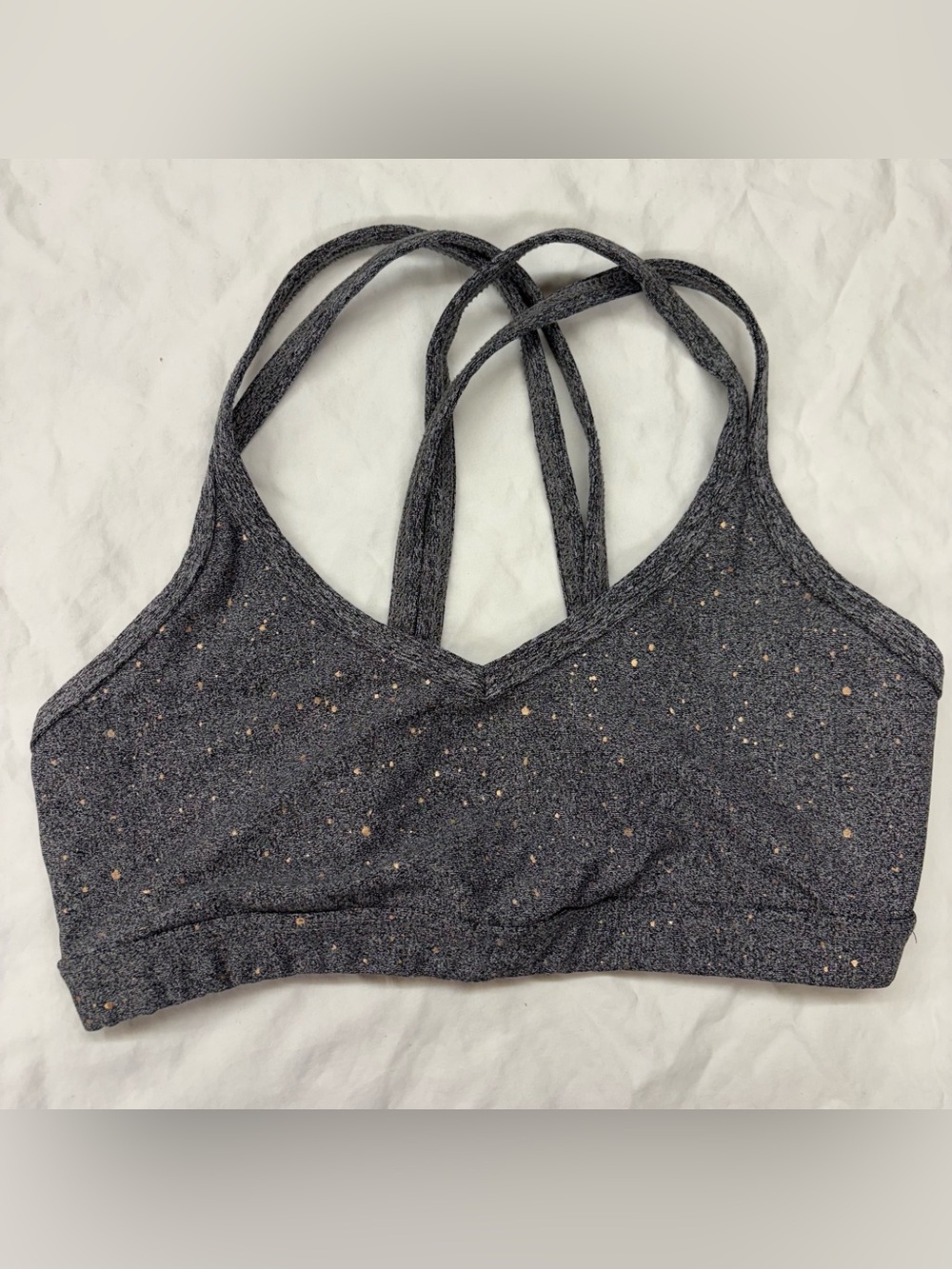 Beyond Yoga Double Back Alloy speckled sports bra gray rose gold Size XS